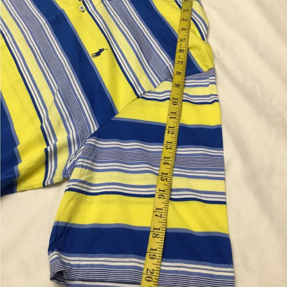 Ralph Lauren Men's Polo in Blue, Yellow, and White Stripes